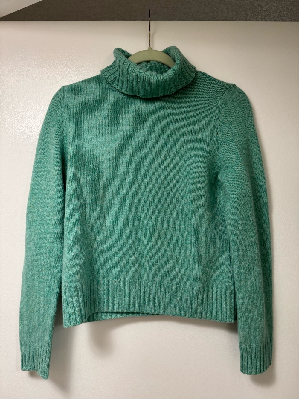 Turtleneck Pullover Sweater in Teal Green